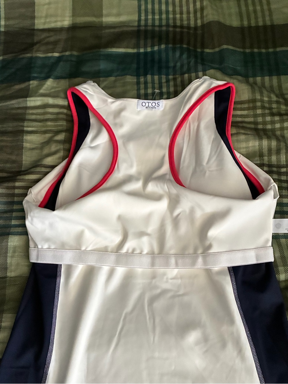 OTOS Sporty Colorblock Tennis Dress | White & Navy | Athletic Chic | Size XL - Picture 6 of 8